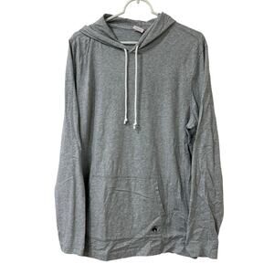 Brooks Brothers Mens Size Large 100% Cotton Gray Long Sleeve Hooded Shirt Preppy